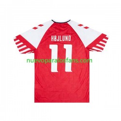 Camiseta de Fútbol Dinamarca Rasmus Hojlund 11 Hombre Casa 2023-2024 Manga Corta