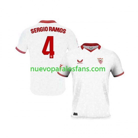 Camiseta de Fútbol Sevilla FC Sergio Ramos 4 Hombre Casa 2023-2024 Manga Corta
