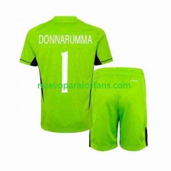 Camiseta de Fútbol Italia Donnarumma 1 Portero Niño Casa 2023 Manga Corta