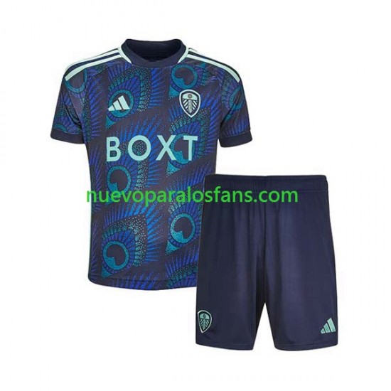 Camiseta de Fútbol Leeds United Niño Exterior 2023-2024 Manga Corta