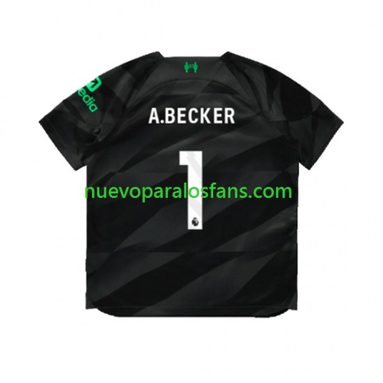 Camiseta de Fútbol Liverpool A.Becker 1 Portero Hombre Exterior 2023-2024 Manga Corta