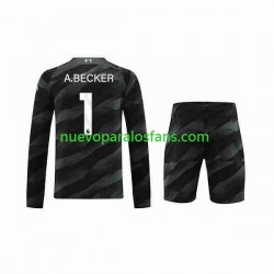 Camiseta de Fútbol Liverpool A.Becker 1 Portero Niño Exterior 2023-2024 Manga Larga