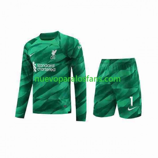 Camiseta de Fútbol Liverpool A.Becker 1 Portero Niño Casa 2023-2024 Manga Larga