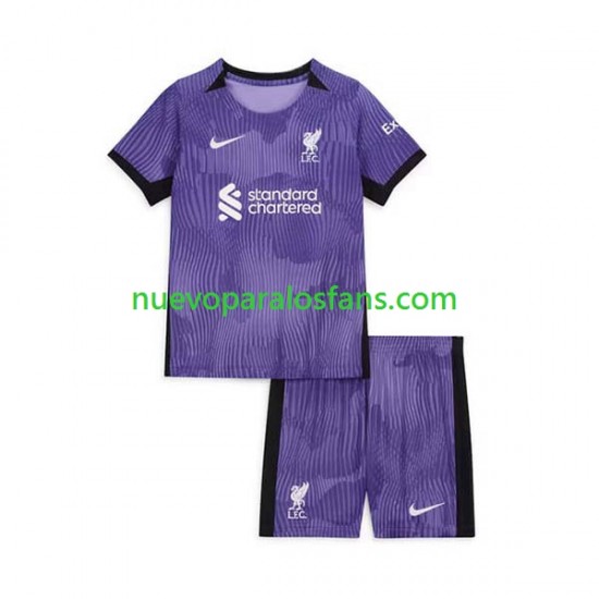 Camiseta de Fútbol Liverpool Niño Tercera 2023-2024 Manga Corta