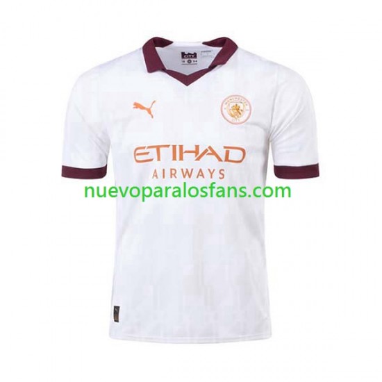 Camiseta de Fútbol Manchester City Hombre Exterior 2023-2024 Manga Corta