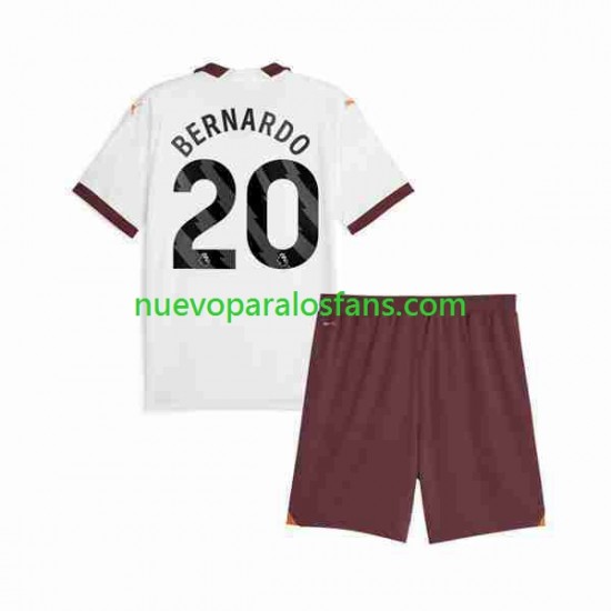 Camiseta de Fútbol Manchester City Bernardo Silva 20 Niño Exterior 2023-2024 Manga Corta