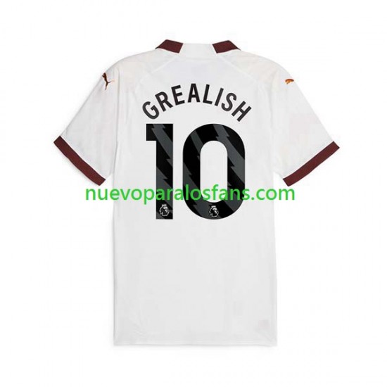 Camiseta de Fútbol Manchester City Jack Grealish 10 Hombre Exterior 2023-2024 Manga Corta
