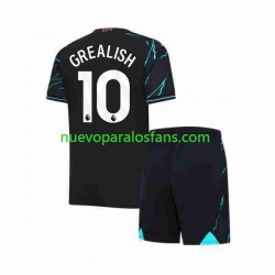 Camiseta de Fútbol Manchester City Jack Grealish 10 Niño Tercera 2023-2024 Manga Corta
