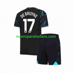 Camiseta de Fútbol Manchester City Kevin De Bruyne 17 Niño Tercera 2023-2024 Manga Corta