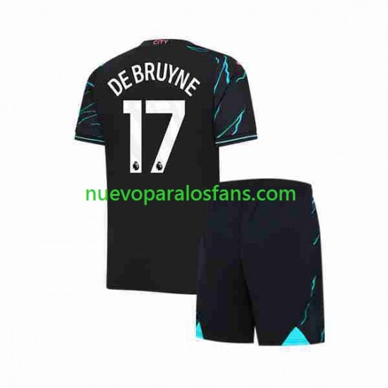Camiseta de Fútbol Manchester City Kevin De Bruyne 17 Niño Tercera 2023-2024 Manga Corta