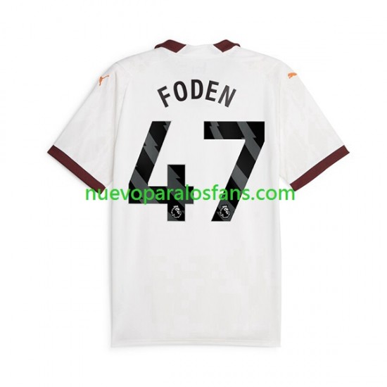 Camiseta de Fútbol Manchester City Phil Foden 47 Hombre Exterior 2023-2024 Manga Corta
