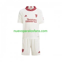 Camiseta de Fútbol Manchester United Niño Tercera 2023-2024 Manga Corta