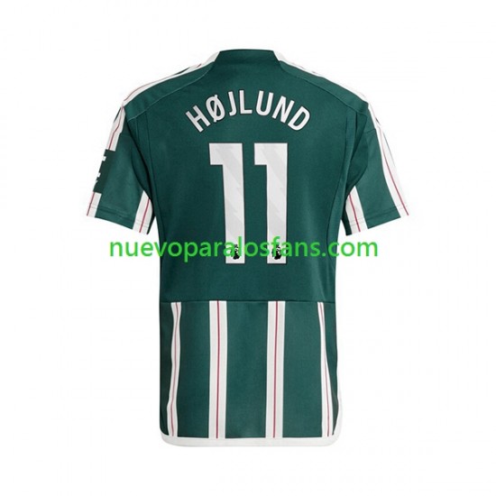 Camiseta de Fútbol Manchester United Rasmus Hojlund 11 Hombre Exterior 2023-2024 Manga Corta
