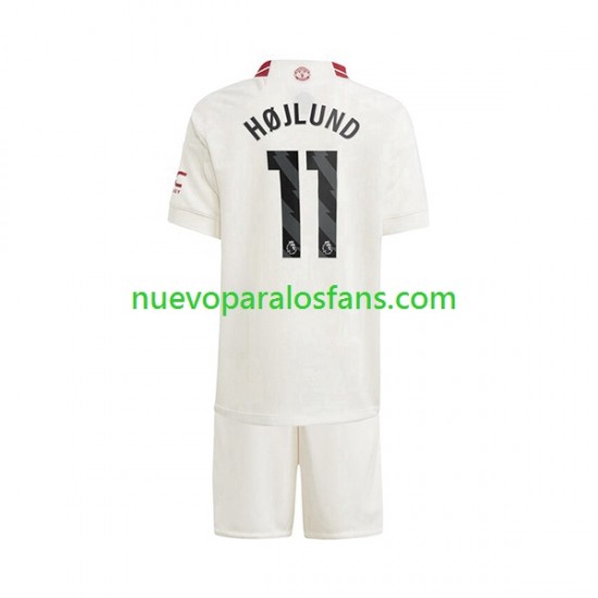 Camiseta de Fútbol Manchester United Rasmus Hojlund 11 Niño Tercera 2023-2024 Manga Corta