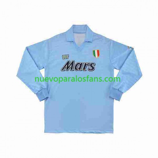 Camiseta de Fútbol Napoli 1990 1991 Retro Hombre Casa Manga Larga