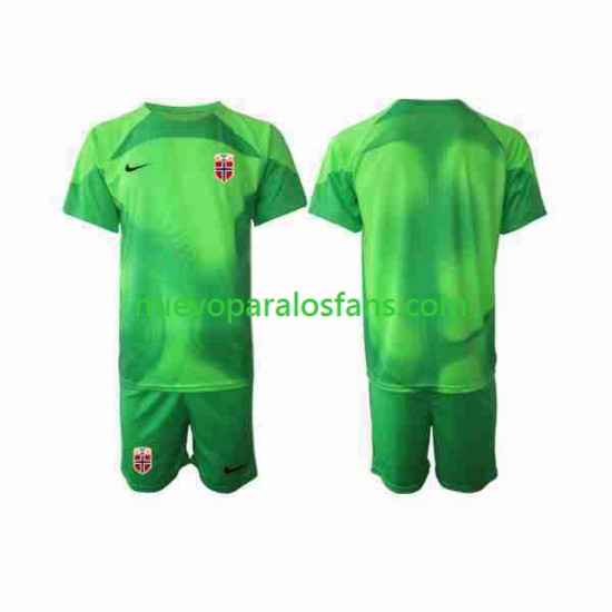 Camiseta de Fútbol Noruega Portero Niño Casa 2022 Manga Corta