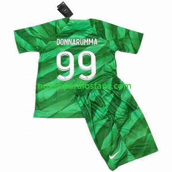 Camiseta de Fútbol Paris Saint-Germain Donnarumma 99 Portero Niño Casa 2023-2024 Manga Corta