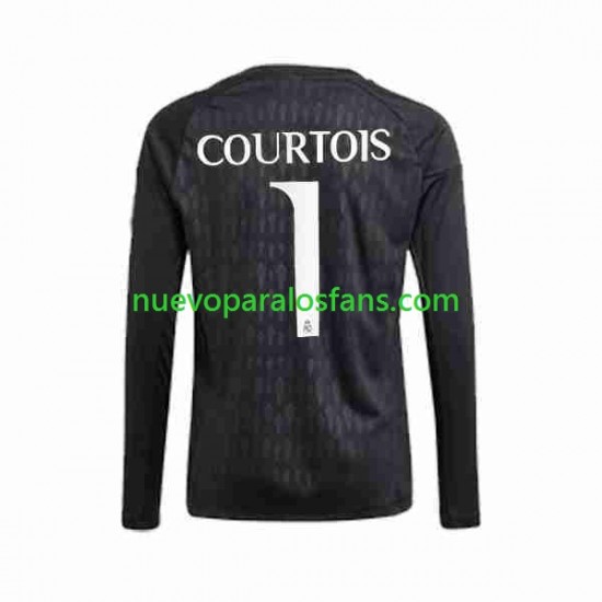 Camiseta de Fútbol Real Madrid Thibaut Courtois 1 Portero Hombre Exterior 2023-2024 Manga Larga