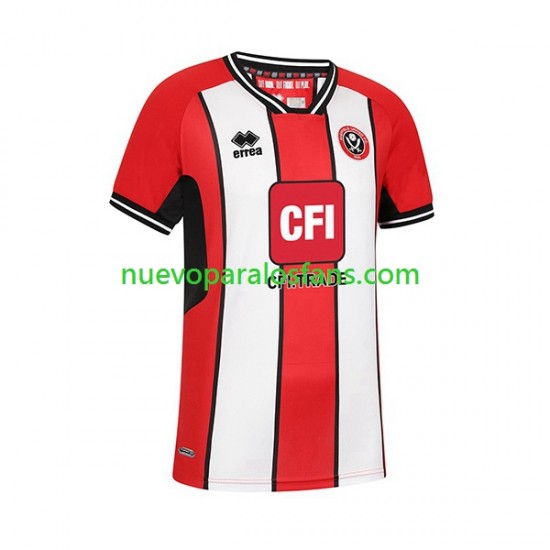 Camiseta de Fútbol Sheffield United Hombre Casa 2023-2024 Manga Corta