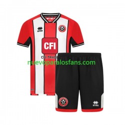 Camiseta de Fútbol Sheffield United Niño Casa 2023-2024 Manga Corta