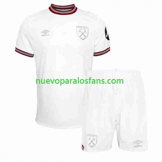 Camiseta de Fútbol West Ham United Niño Exterior 2023-2024 Manga Corta