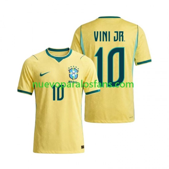 Camiseta de Fútbol Brasil Vinicius Junior 10 Hombre Casa Copa Mundial 2026 Manga Corta