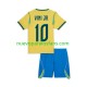 Camiseta de Fútbol Brasil Vinicius Junior 10 Niño Casa Copa Mundial 2026 Manga Corta