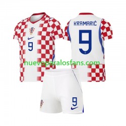 Camiseta de Fútbol Croacia Andrej Kramaric 9 Niño Casa Copa Mundial 2026 Manga Corta
