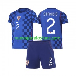 Camiseta de Fútbol Croacia Josip Stanisic 2 Niño Exterior Copa Mundial 2026 Manga Corta