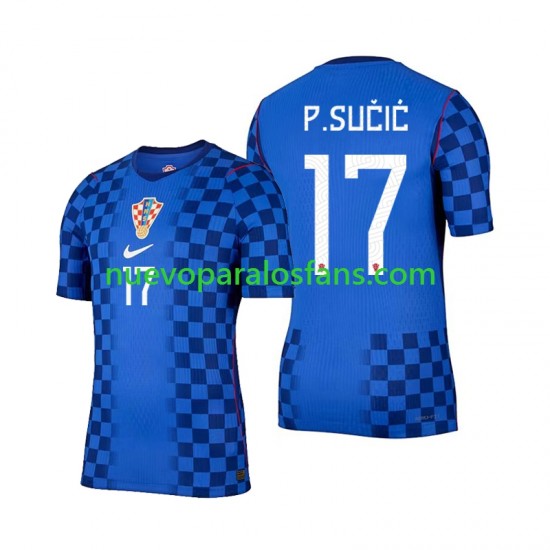 Camiseta de Fútbol Croacia Petar Sucic 17 Hombre Exterior Copa Mundial 2026 Manga Corta