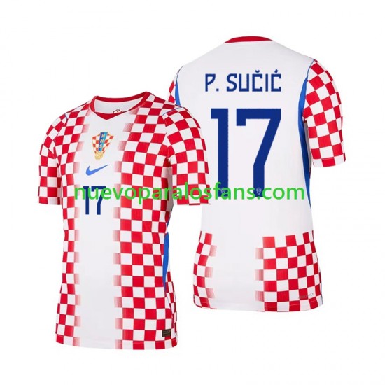 Camiseta de Fútbol Croacia Petar Sucic 17 Hombre Casa Copa Mundial 2026 Manga Corta