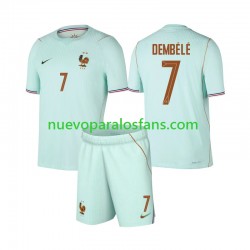 Camiseta de Fútbol Francia Ousmane Dembele 7 Niño Exterior Copa Mundial 2026 Manga Corta