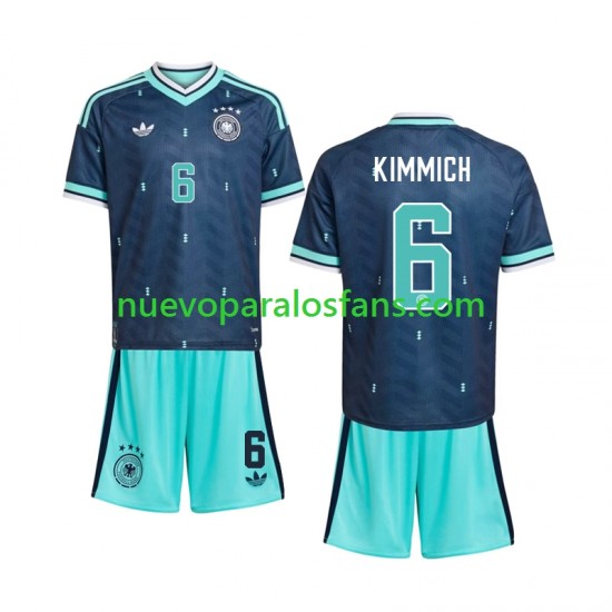 Camiseta de Fútbol Alemania Joshua Kimmich 6 Niño Exterior Copa Mundial 2026 Manga Corta