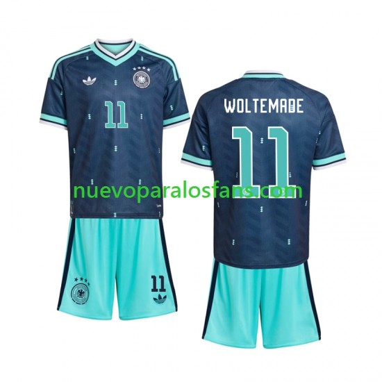 Camiseta de Fútbol Alemania Nick Woltemade 11 Niño Exterior Copa Mundial 2026 Manga Corta
