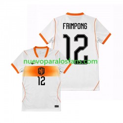 Camiseta de Fútbol Países Bajos Jeremie Frimpong 12 Hombre Exterior Copa Mundial 2026 Manga Corta