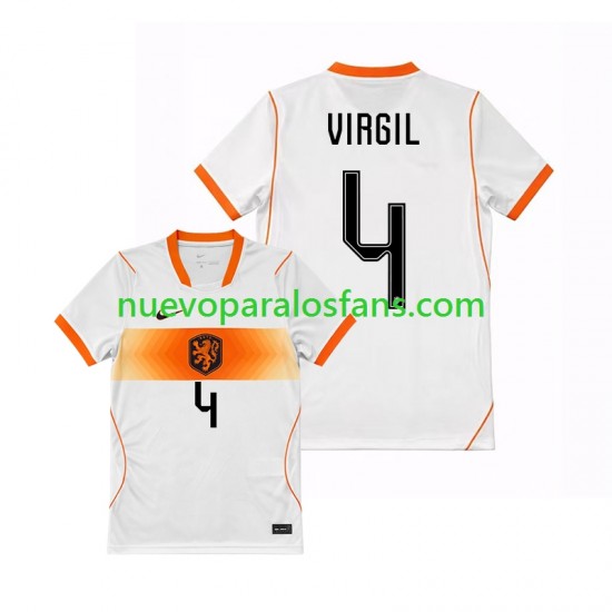 Camiseta de Fútbol Países Bajos Virgil van Dijk 4 Hombre Exterior Copa Mundial 2026 Manga Corta