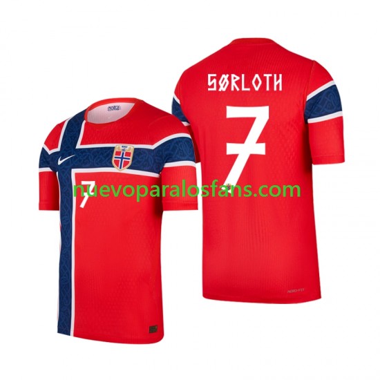 Camiseta de Fútbol Noruega Alexander Sorloth 7 Hombre Casa Copa Mundial 2026 Manga Corta