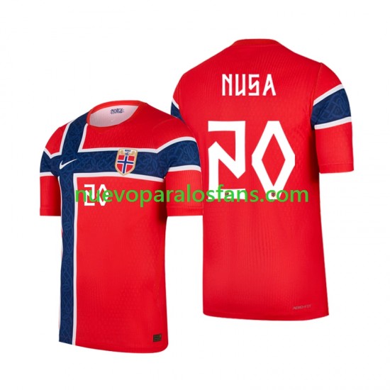 Camiseta de Fútbol Noruega Antonio Nusa 20 Hombre Casa Copa Mundial 2026 Manga Corta