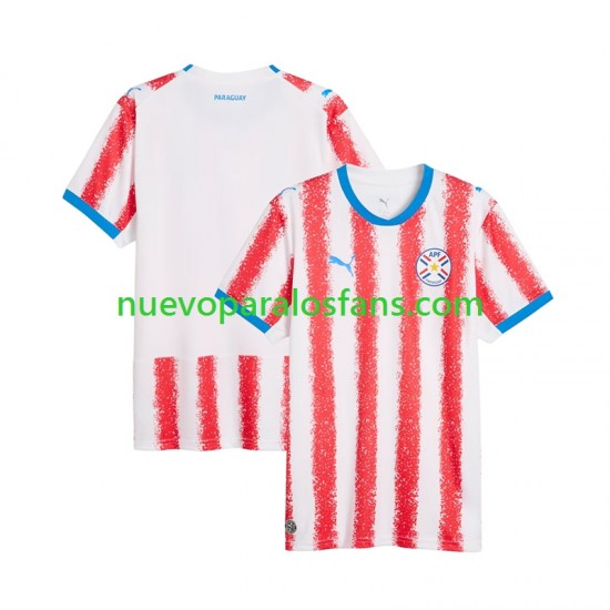 Camiseta de Fútbol Paraguay Hombre Casa Copa Mundial 2026 Manga Corta