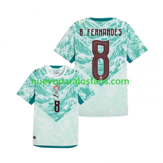 Camiseta de Fútbol Portugal Bruno Fernandes 8 Hombre Exterior Copa Mundial 2026 Manga Corta