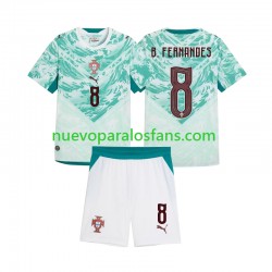 Camiseta de Fútbol Portugal Bruno Fernandes 8 Niño Exterior 2026 2027 Manga Corta