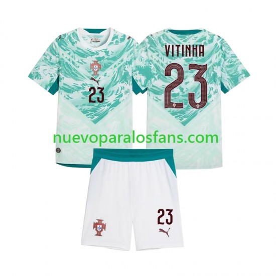 Camiseta de Fútbol Portugal Vitinha 23 Niño Exterior 2026 2027 Manga Corta