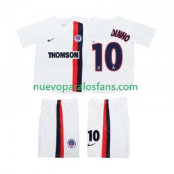 Camiseta de Fútbol AC Milan RONALDINHO 10 2003 Retro Niño Exterior 2002 Manga Corta