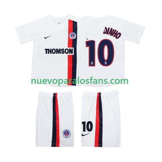 Camiseta de Fútbol AC Milan RONALDINHO 10 2003 Retro Niño Exterior 2002 Manga Corta