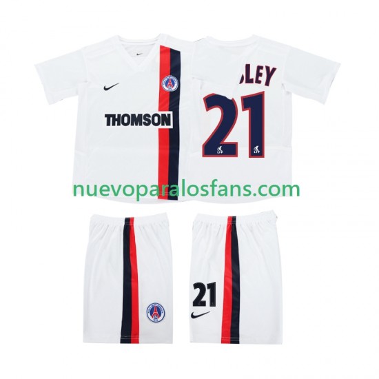 Camiseta de Fútbol AC Milan WESLEY 21 2003 Retro Niño Exterior 2002 Manga Corta