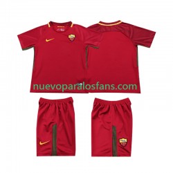 Camiseta de Fútbol AS Roma 2017-2018 Retro Niño Casa Manga Corta