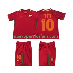 Camiseta de Fútbol AS Roma Totti 10 2017-2018 Retro Niño Casa Manga Corta