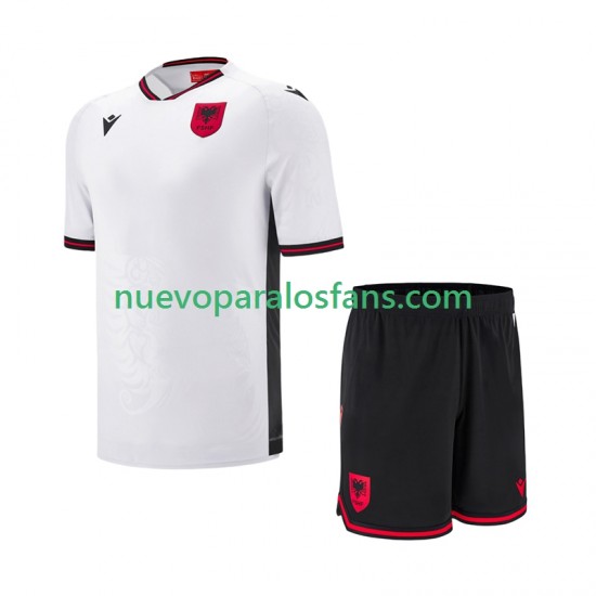 Camiseta de Fútbol Albania Niño Exterior 2025-2026 Manga Corta
