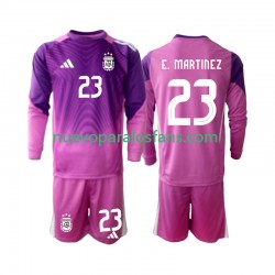 Camiseta de Fútbol Argentina Emiliano Martinez 23 Portero Niño Casa 2025 Manga Larga