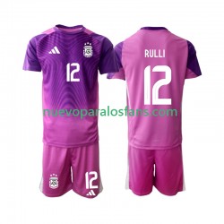 Camiseta de Fútbol Argentina Geronimo Rulli 12 Portero Niño Casa 2025 Manga Corta